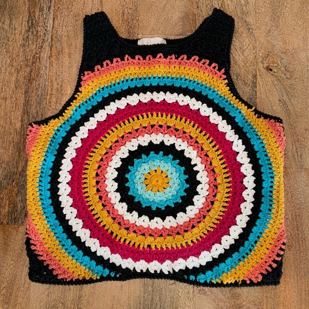 Altar’d State Crocheted Retro Boho Tank Top • Size M